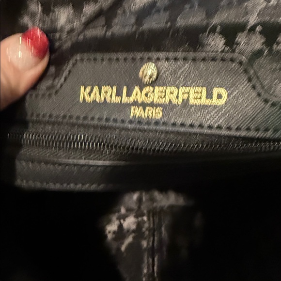 Karl Lagerfeld Paris Women Black Maybelle Logo Faux Leather Backpack NW/OT 198$ - Picture 4 of 6